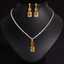 Wedding Jewelry Sets for Brides 18k Gold Plated Square Zircon thumbnail 2