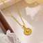 Waterproof and non-oxidizing women's pendant: sunflower zircon stainless steel 18k gold-plated fashionable jewelry necklace thumbnail 1