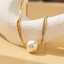Custom bulk pearl double-layer snake chain 18k gold-plated women's stainless steel chain pendant fashion jewelry necklace thumbnail 1
