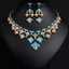 Bridal 18k Gold Plated Brass Enamel Floral Collar Jewelry Set thumbnail 1