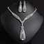 Elegant 18k Gold Plated Pavé Teardrop Y-Drop Bridal Jewelry Set | Lonceen thumbnail 2