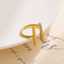 New product H-shaped fashion boutique simple jewelry 18k gold-plated stainless steel wholesale adjustable waterproof ring for women thumbnail 1