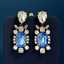 Lonceen Vintage Oval Sea Blue Zircon Drop Earrings thumbnail 2