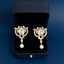 Lonceen Elegant Geometric Wreath White Zircon Pearl Drop Earrings thumbnail 2