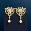 Lonceen Elegant Geometric Wreath White Zircon Pearl Drop Earrings thumbnail 1