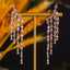 Multi Color 18k Gold Plated Copper Teardrop Zircon Dangle Earrings for Women thumbnail 2