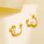 Exquisite retro women's clothing accessories: irregular asymmetric 18k gold-plated stud stainless steel pearl fashion jewelry earrings thumbnail 3