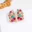 18k Gold Plated Copper Zircon Earrings Multi-Color Cluster for Women thumbnail 2