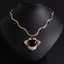 Wave Chain Petal Pendant Zircon Copper Choker Necklace for Women thumbnail 2