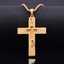 18k gold-plated Christian men's pendant cross necklace jewelry thumbnail 3