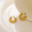 Luxurious retro twisted C-shaped women's stud hoop 18k gold-plated stainless steel fashion jewelry earrings thumbnail 2
