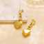 Luxurious heart-shaped design, hypoallergenic 18k gold-plated fashion jewelry, stainless steel charming earrings for women, wholesale thumbnail 3