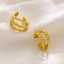 Stainless steel multi-layer twisted zircon thick 18k gold-plated luxurious women's fashion jewelry earrings thumbnail 2
