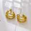 Stainless steel multi-layer twisted zircon thick 18k gold-plated luxurious women's fashion jewelry earrings thumbnail 3