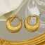 Hypoallergenic Geometric C-shaped Stainless Steel Women's Luxury Hollow Thick 18k Gold-plated Fashion Jewelry Earrings thumbnail 2