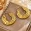 Anti-allergic, thick open-loop stainless steel large 18k gold-plated color-changing accessories, women's fashion jewelry earrings thumbnail 2
