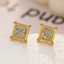 Luxurious and stylish 18k gold-plated stainless steel stud earrings for women, wholesale zircon fashion jewelry earrings thumbnail 3