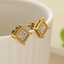 Luxurious and stylish 18k gold-plated stainless steel stud earrings for women, wholesale zircon fashion jewelry earrings thumbnail 1