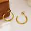 Minimalist high-quality 18k gold-plated C-shaped women's stainless steel hoop fashion jewelry earrings thumbnail 1