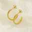 Minimalist high-quality 18k gold-plated C-shaped women's stainless steel hoop fashion jewelry earrings thumbnail 3