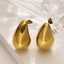 High-quality thick customized 18k gold-plated women's stainless steel hollow water drop earrings, fashionable jewelry earrings thumbnail 2