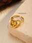 Minimalist Gold Stainless Steel Ring with Interlocking Circles thumbnail 3