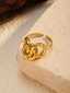 Minimalist Gold Stainless Steel Ring with Interlocking Circles thumbnail 1