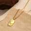 Gold Stainless Steel Necklace with Geometric Moon Pendant thumbnail 2
