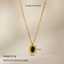 Minimalist Gold Stainless Steel Oval Pendant Necklace for Women thumbnail 1