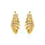 Gold Leaf Nature Inspired Stainless Steel Earring thumbnail 2