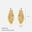 Gold Leaf Nature Inspired Stainless Steel Earring thumbnail 3