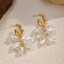 Gold Stainless Steel Flower Earrings for Women Wholesale thumbnail 1
