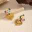 Gold Stainless Steel Floral Heart Earrings thumbnail 2