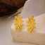 Gold Stainless Steel Leaf Stud Earrings thumbnail 1