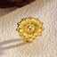Lonceen Vintage Flower Stainless Steel Ring thumbnail 1