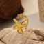 Gold Stainless Steel Starfish Ring for Women thumbnail 1