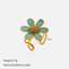 Gold Stainless Steel Flower Ring for Women - Blue Floral Design thumbnail 3