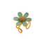 Gold Stainless Steel Flower Ring for Women - Blue Floral Design thumbnail 2