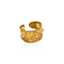 Wide Gold Stainless Steel Ring with Pearl for Women thumbnail 3