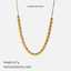 Luxury Gold Stainless Steel Necklace with Oval Beads thumbnail 3