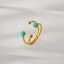 Gold Plated Stainless Steel Open Ring with Turquoise Style thumbnail 1