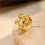 Gold Plated Flower Stainless Steel Ring with Pearl thumbnail 2