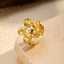 Gold Plated Flower Stainless Steel Ring with Pearl thumbnail 1