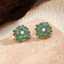Green Enamel Daisy Style Stainless Steel Stud Earrings thumbnail 1