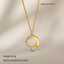 Lonceen Gold Plated Stainless Steel Circle Crystal Pendant Necklace – Minimalist Modern Jewelry thumbnail 2
