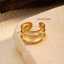Gold Multi Layer Stainless Steel Adjustable Open Ring for Women thumbnail 2