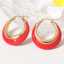 Lonceen Stainless Steel Earrings China Red Hoop thumbnail 1