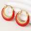 Lonceen Stainless Steel Earrings China Red Hoop thumbnail 2