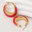 Lonceen Stainless Steel Earrings China Red Hoop thumbnail 3