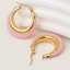 Lonceen Stainless Steel Earrings Pink Letter Hoop thumbnail 3